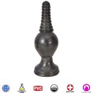 Picture of The King Ribbed Tip Anal Plug - Black