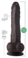 Picture of Thrusting and Vibrating 8 Inch Dildo - Dark