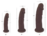 Picture of Silexpan Dark Hypoallergenic Silicone Dildo - 7 Inch