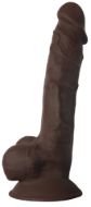 Picture of Silexpan Dark Hypoallergenic Silicone Dildo with Balls - 7 Inch