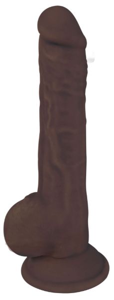 Picture of Silexpan Dark Hypoallergenic Silicone Dildo with Balls - 8 Inch