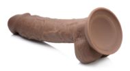 Picture of Silexpan Dark Hypoallergenic Silicone Dildo with Balls - 8.5 Inch