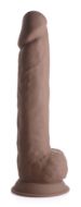 Picture of Silexpan Dark Hypoallergenic Silicone Dildo with Balls - 10 Inch