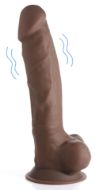 Picture of 8 Inch Silexpan Hypoallergenic Silicone Vibrating Dildo - Dark