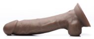 Picture of 8 Inch Silexpan Hypoallergenic Silicone Vibrating Dildo - Dark