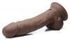 Picture of 8 Inch Silexpan Hypoallergenic Silicone Vibrating Dildo - Dark