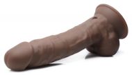 Picture of 8 Inch Silexpan Hypoallergenic Silicone Vibrating Dildo - Dark