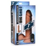 Picture of Big Shot Vibrating Remote Control Silicone Dildo with Balls - 7 Inch