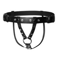 Picture of Double Penetration Premium Leather Dildo Harness for Men