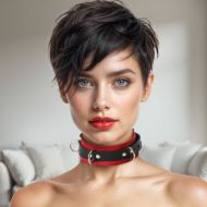 Picture of Strict Leather Deluxe Red and Black Locking Collar